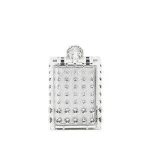 Aquazzura Silver Crystal Rectangular Box Clutch
